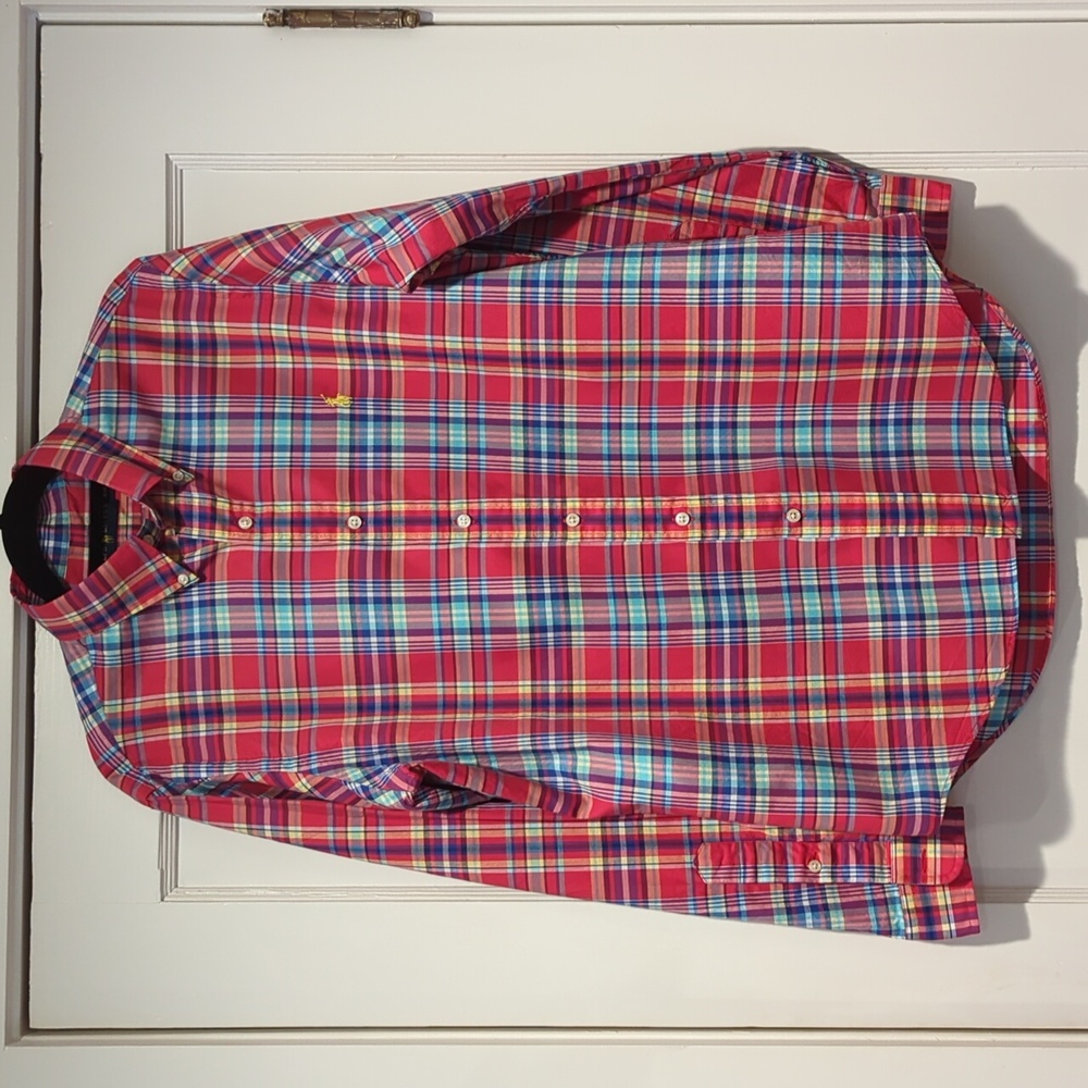 Ralph Lauren long sleeve Plaid collared shirt Men's Size Medium NWOT